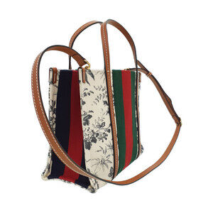 Gucci White Botanical Tote Print Bag GG Hawaiian Interlocking Beige
